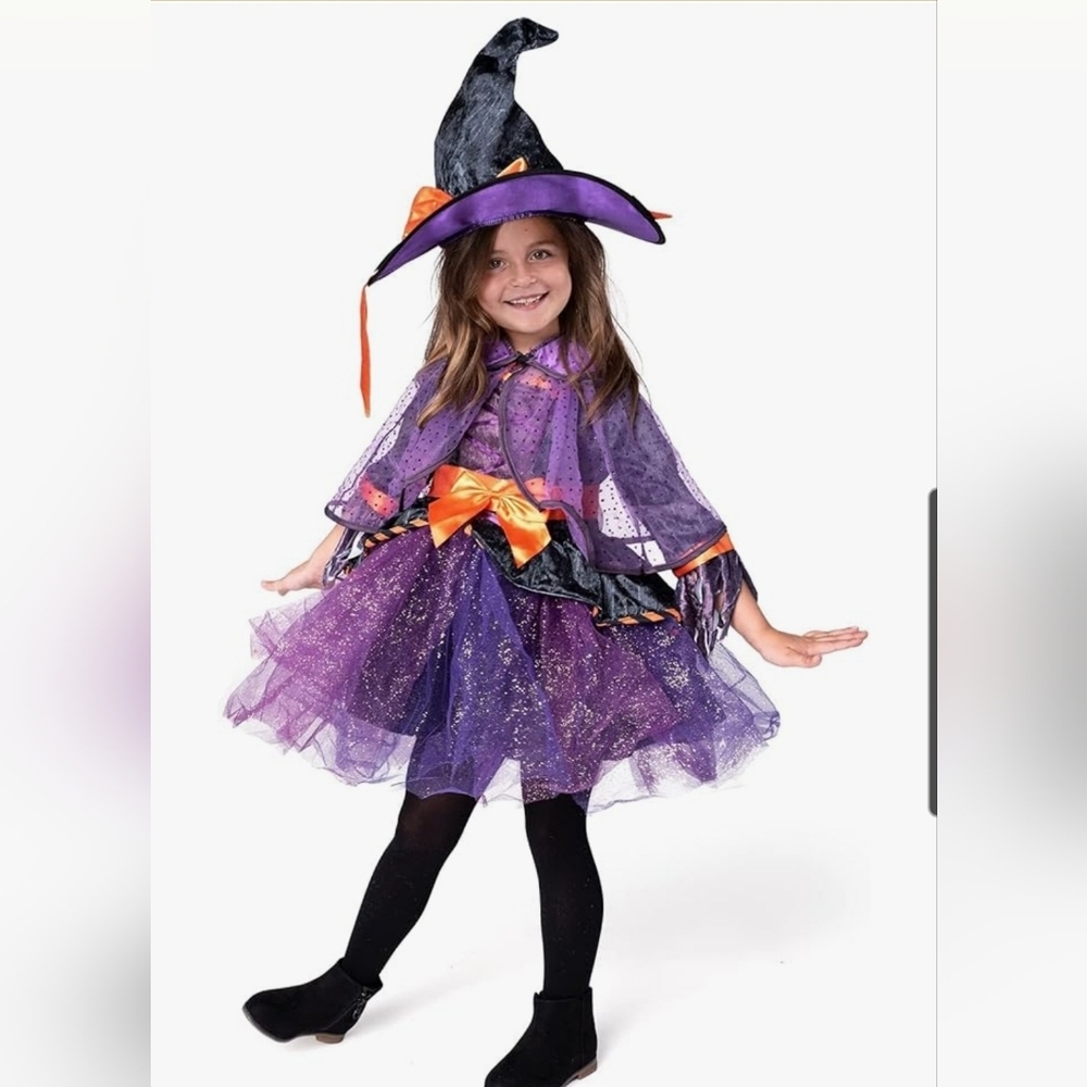 Purple and Orange Witch Costume for Kids By Spooktacular Size 3T